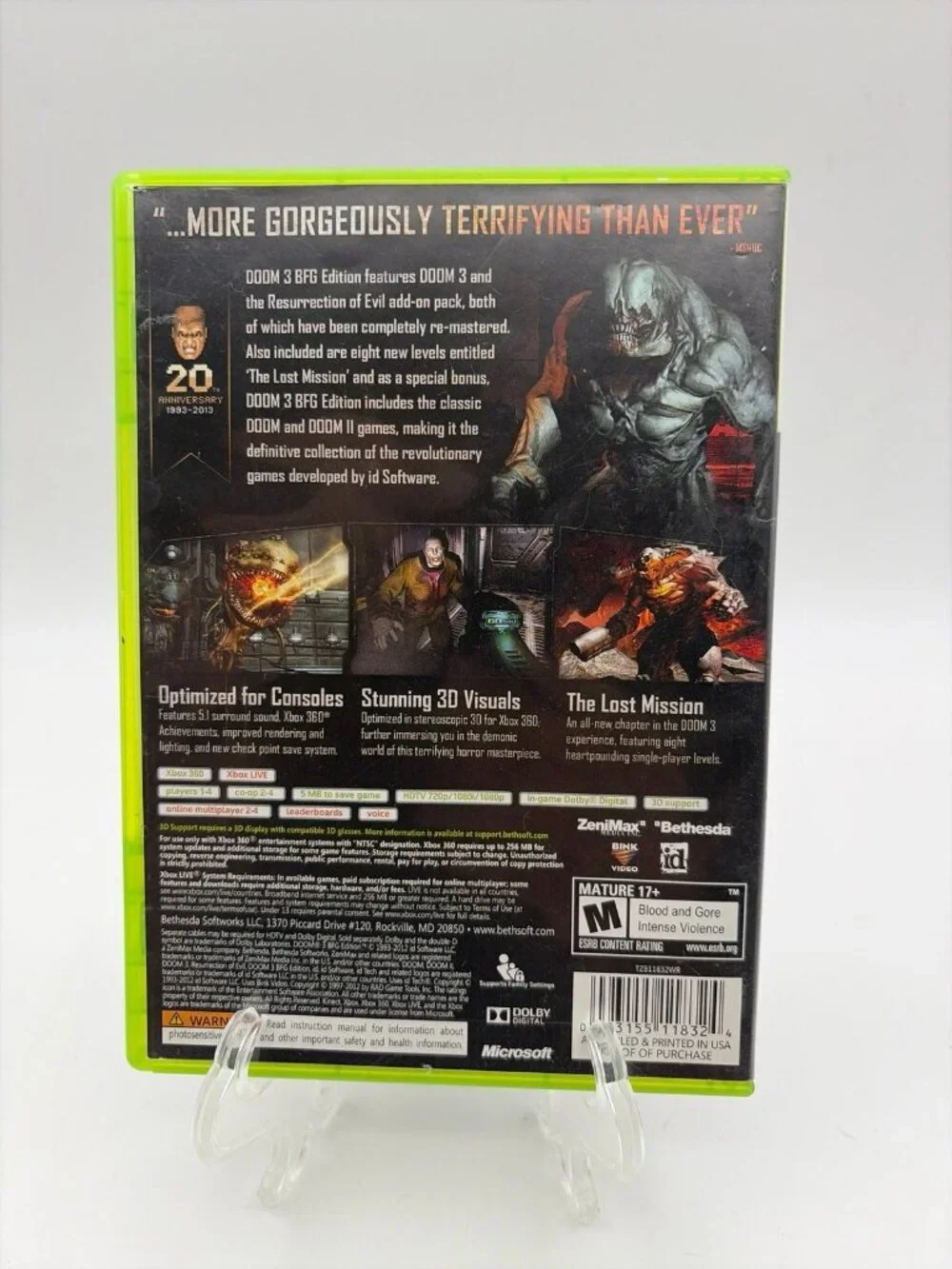 Doom 3 BFG Edition (Microsoft Xbox 360, 2012) CIB Complete w/ Manual - TESTED